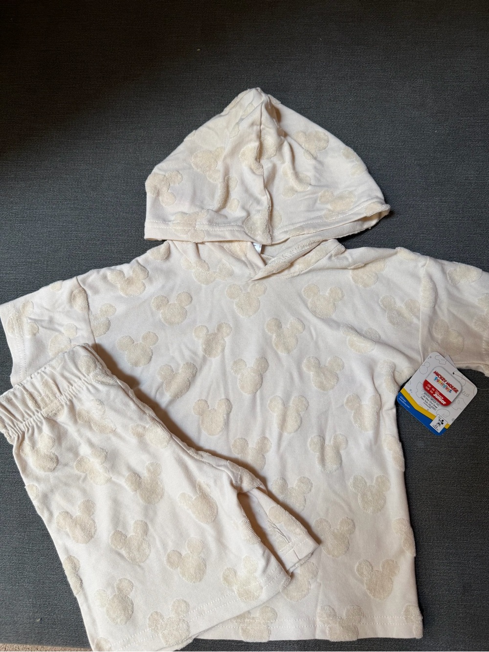 Cream Mickey Boys Short Set